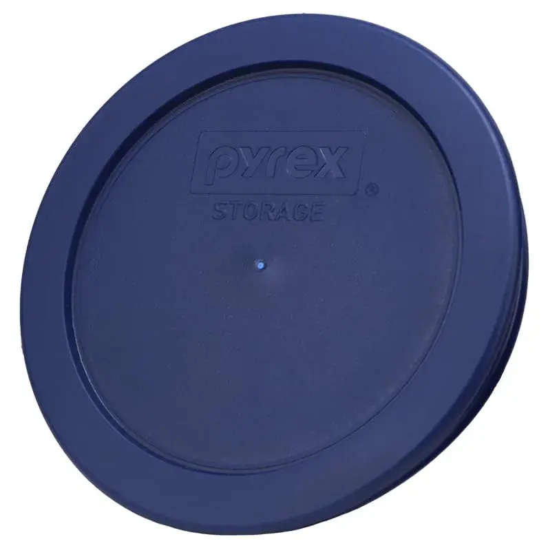 Pyrex 7200-PC Dark Blue Round Storage Lids - 2 Cup Capacity (4.75 inch Diameter) | BPA-Free Plastic, Dishwasher Safe, Resists Stains & Odors - view 3