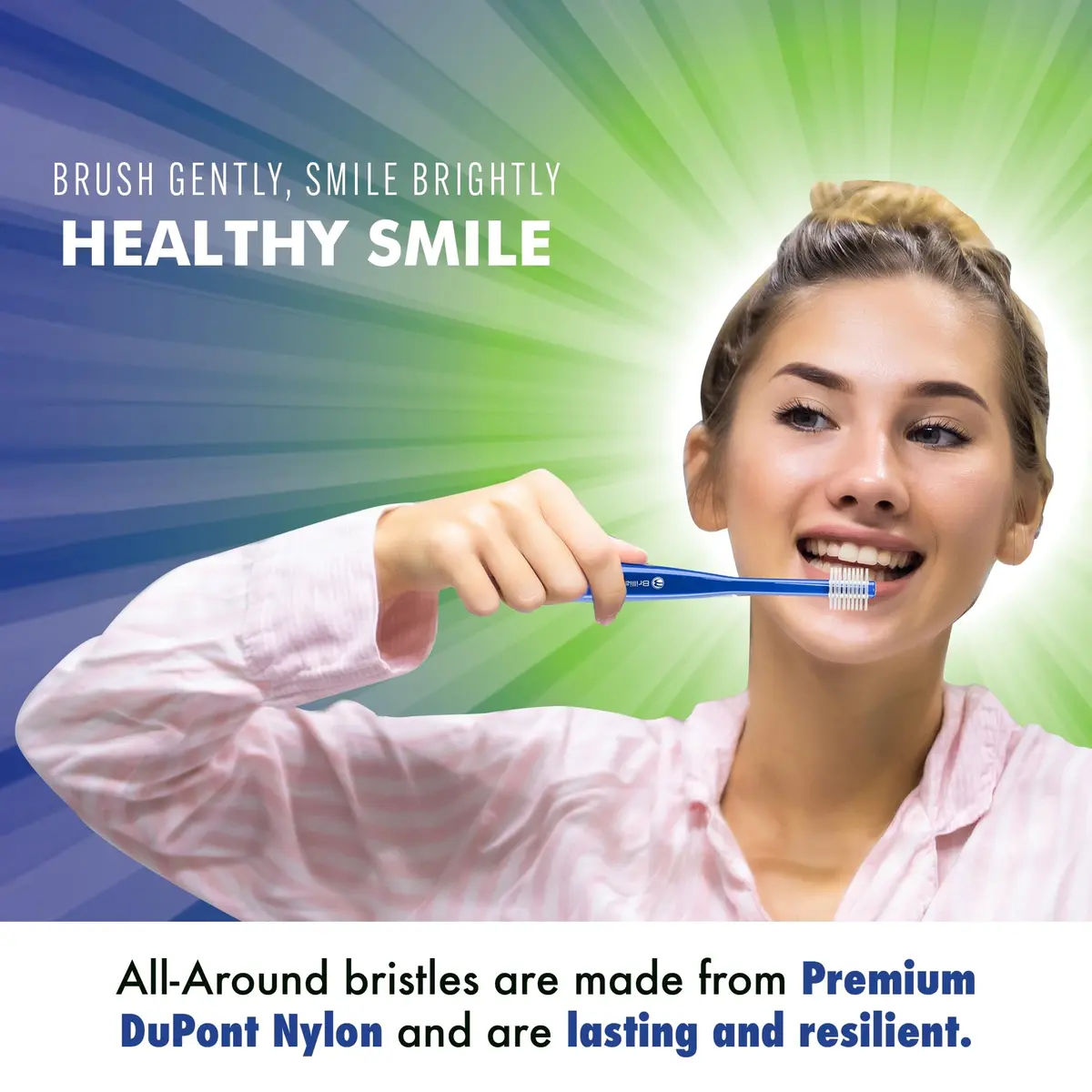 Brilliant Soft Toothbrush for Adults - with Over 15,000 360° Micro Bristles | Gentle, All-Around Clean, Blue - view 5