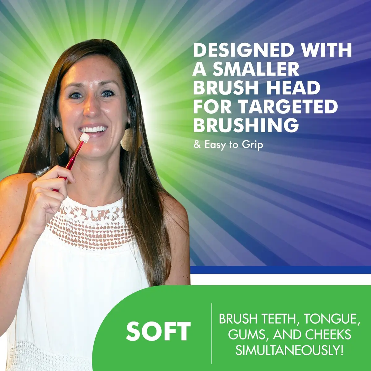 Brilliant Soft Toothbrush for Adults - with Over 15,000 360° Micro Bristles | Gentle, All-Around Clean, Blue - view 3