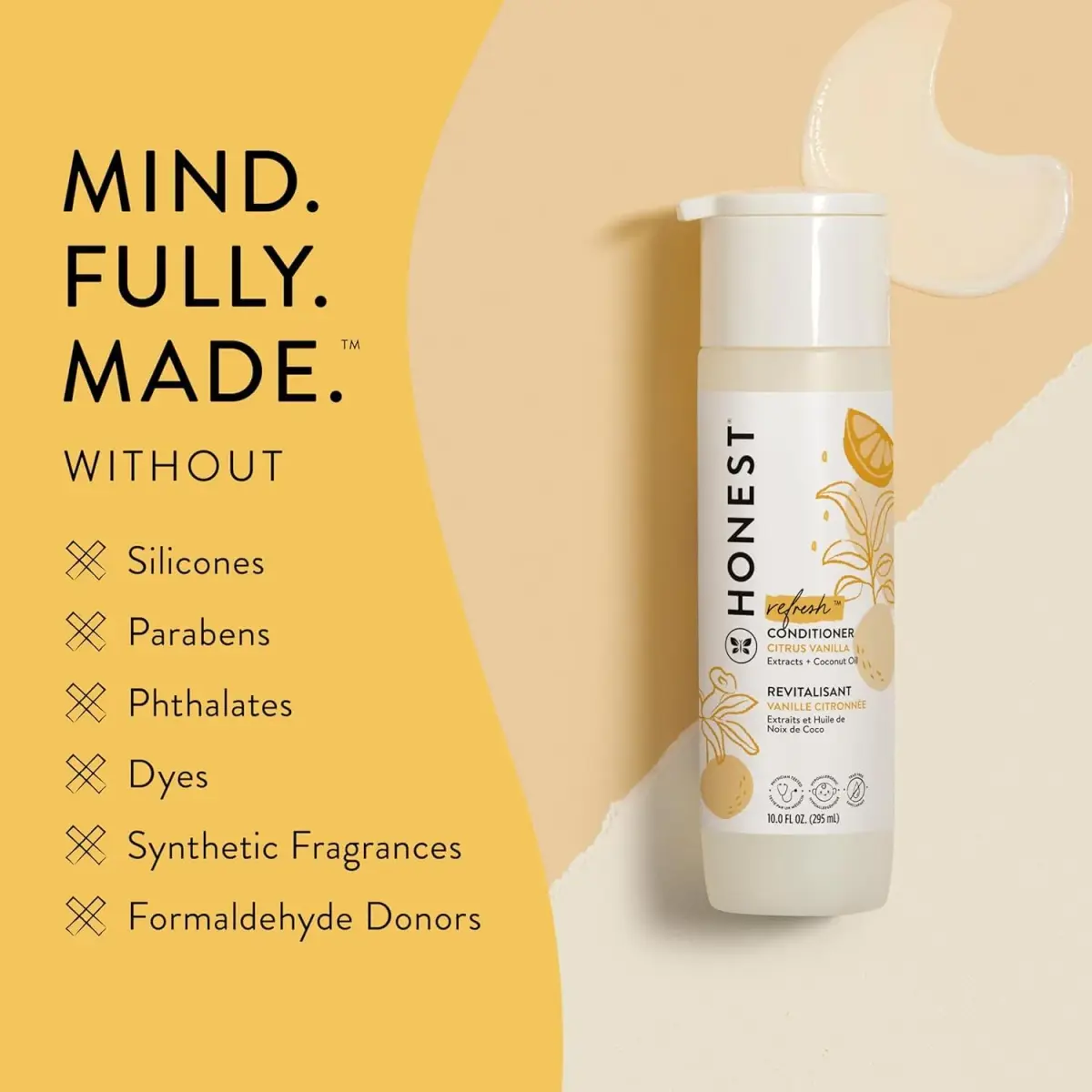 The Honest Company Conditioner, Tear-Free, Citrus Vanilla Refresh, 295ml (10 fl oz) | Gentle Formula for All Hair Types - view 5