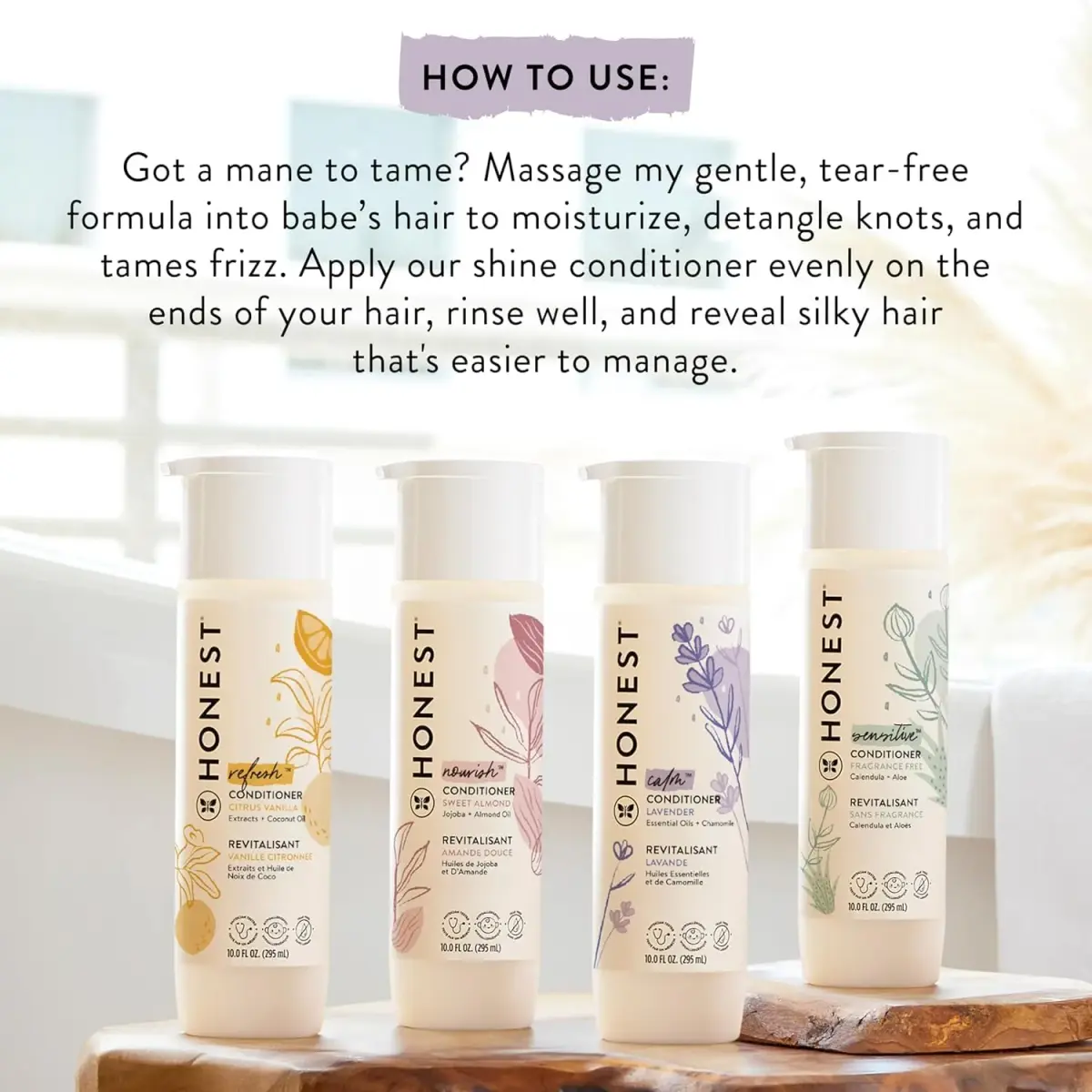 The Honest Company Conditioner, Tear-Free, Citrus Vanilla Refresh, 295ml (10 fl oz) | Gentle Formula for All Hair Types - view 6