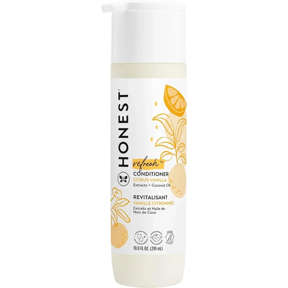 The Honest Company Conditioner, Tear-Free, Citrus Vanilla Refresh, 295ml (10 fl oz) | Gentle Formula for All Hair Types - main product image