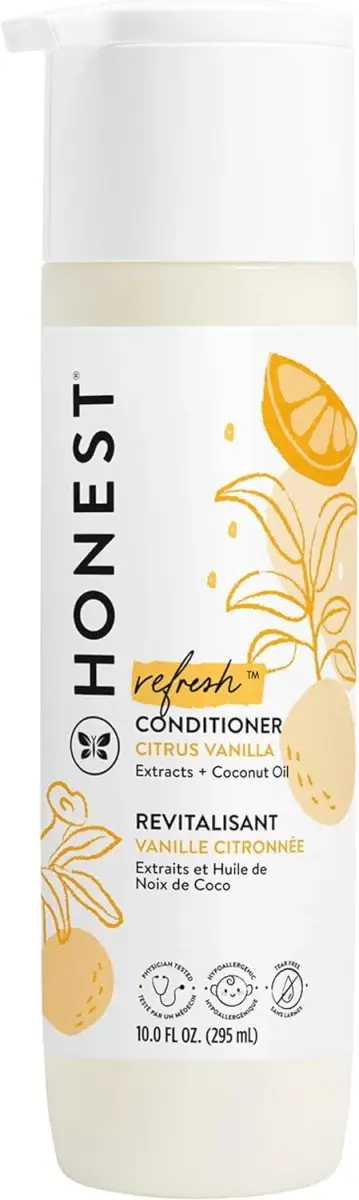 The Honest Company Conditioner, Tear-Free, Citrus Vanilla Refresh, 295ml (10 fl oz) | Gentle Formula for All Hair Types - main product image