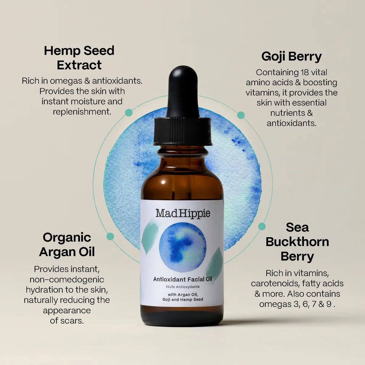 Mad Hippie Antioxidant Facial Oil 1.02 Oz | Non-Comedogenic, Vitamin C & Botanical Extracts - view 3