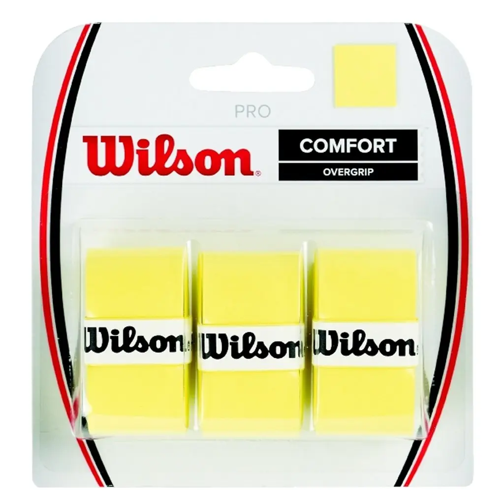 WILSON Pro Overgrip Comfort - 3 Pack (Yellow) | Superior Feel & Durability for Tennis & Racquet Sports - main product image