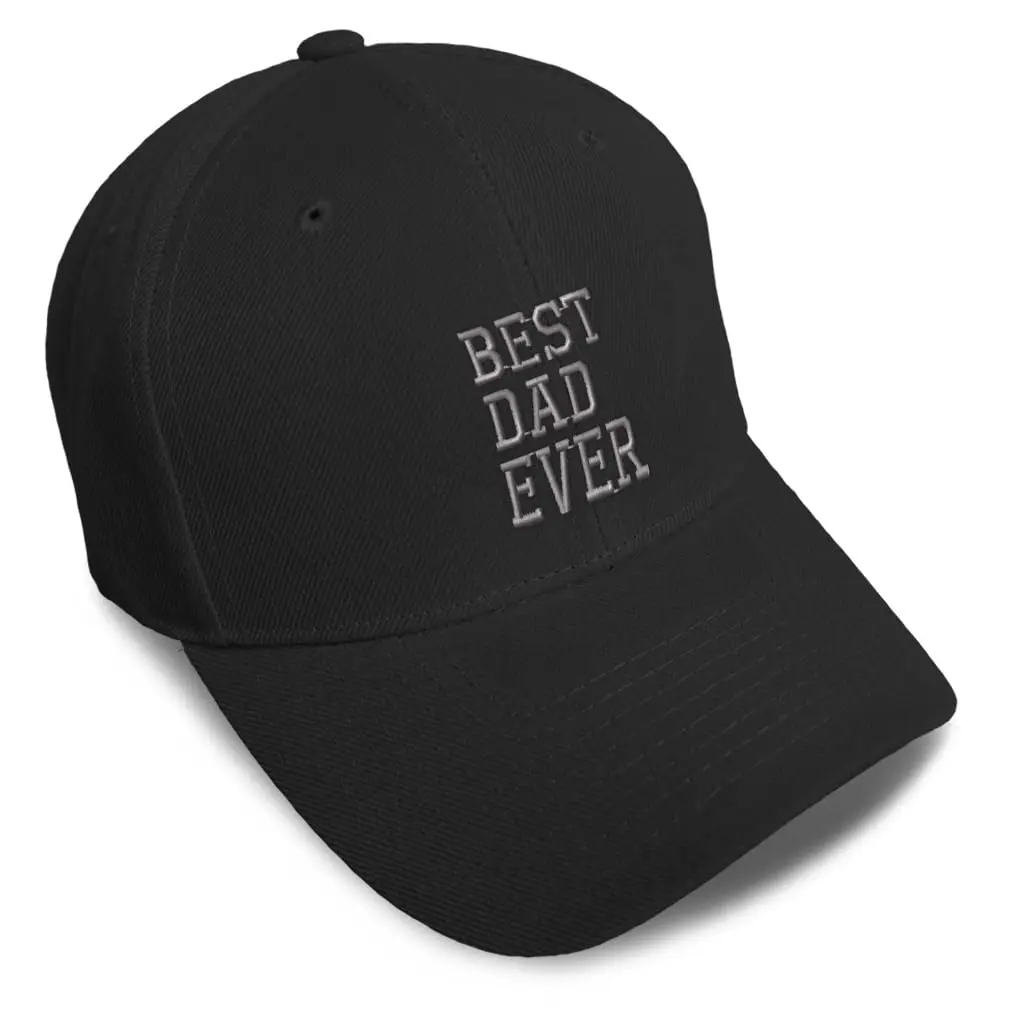 Speedy Pros Baseball Cap Best Dad Ever Acrylic Dad Hat for Men & Women Black Design Only | Comfortable & Durable - main product image