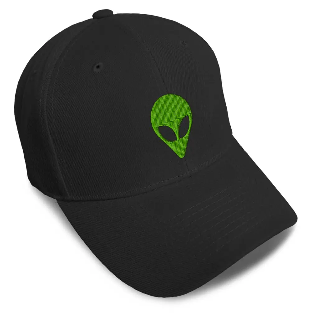 Speedy Pros Baseball Caps for Men & Women Embroidered Alien A Embroidery 6-Panel Acrylic Black | Bold Style & Comfort - main product image