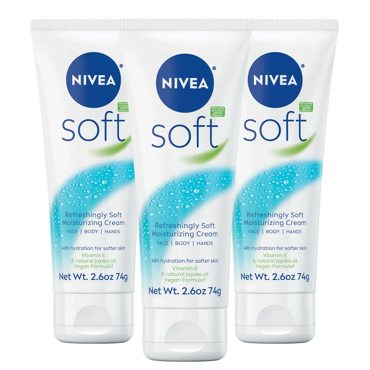 NIVEA Soft Refreshingly Soft Moisturizing Cream 75ml (2.6 Fl Oz) | 48-Hour Hydration with Jojoba Oil & Vitamin E - main product image