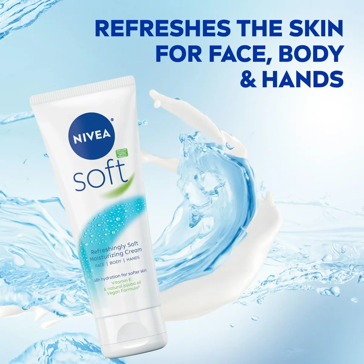 NIVEA Soft Refreshingly Soft Moisturizing Cream 75ml (2.6 Fl Oz) | 48-Hour Hydration with Jojoba Oil & Vitamin E - view 3