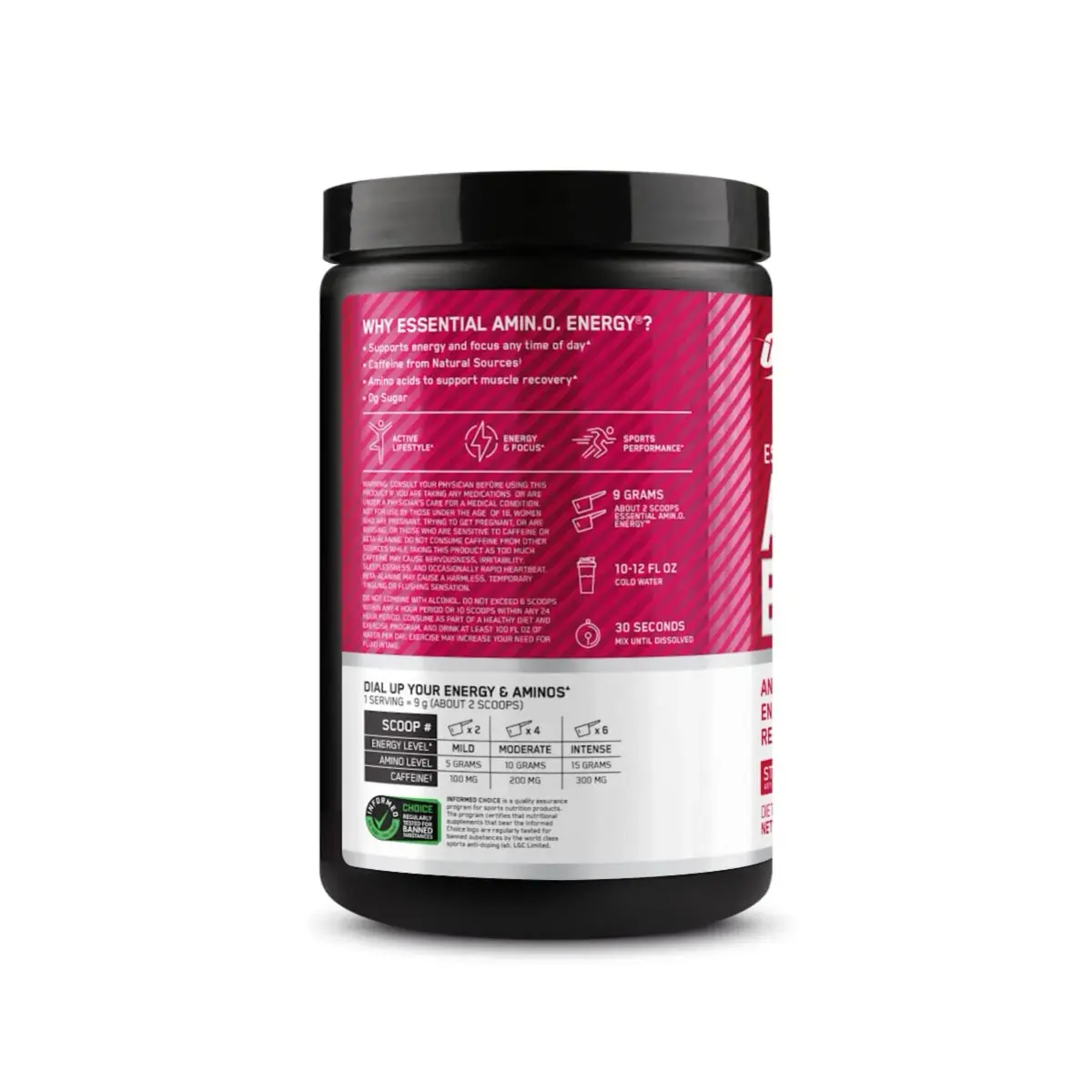 Optimum Nutrition Essential Amino Energy Powder, Strawberry Lime, 270 g (9.5 Oz) | Amino & Energy Blend - view 7