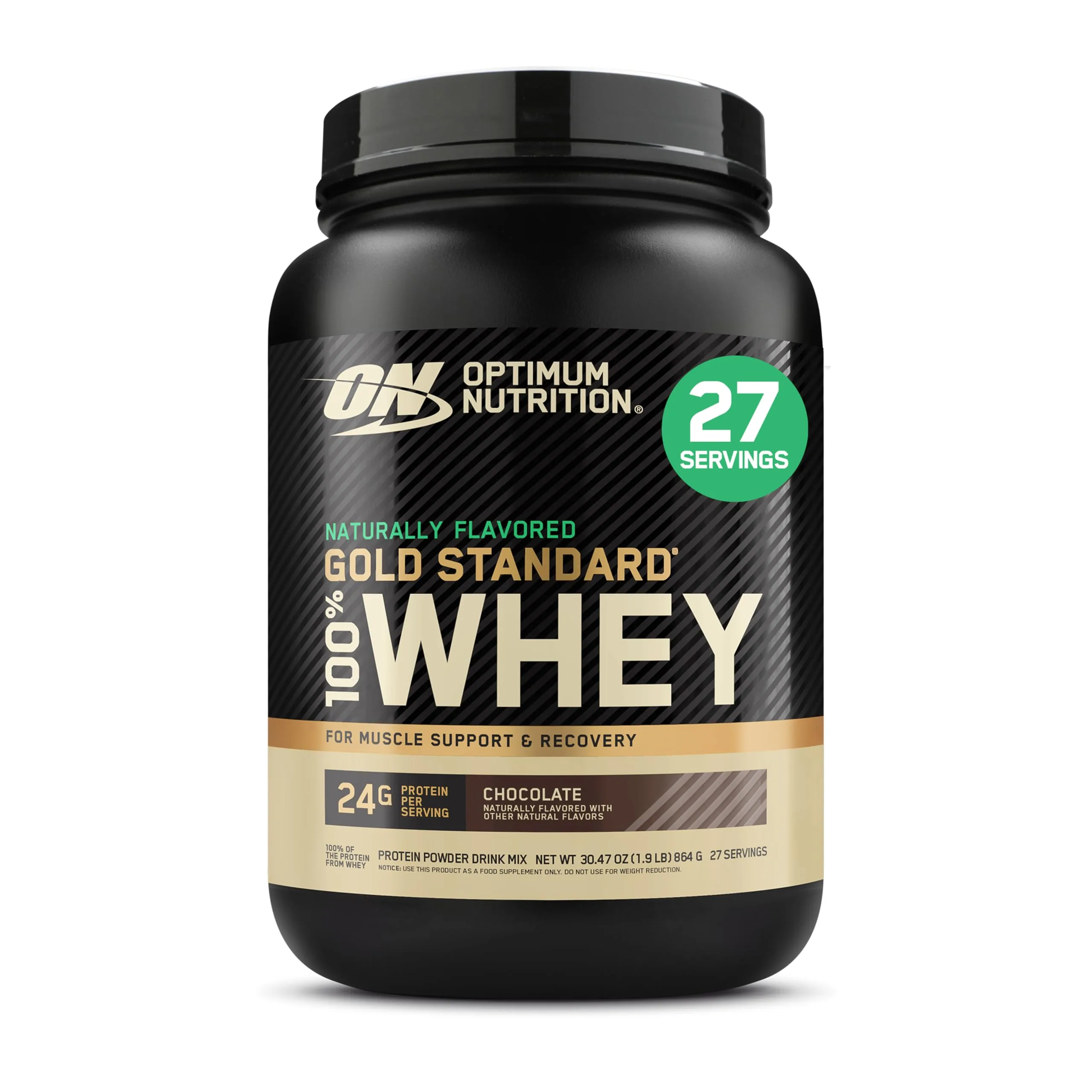 Optimum Nutrition Gold Standard 100% Whey Protein Powder Chocolate 1.9 lb | High Protein for Muscle Recovery - main product image