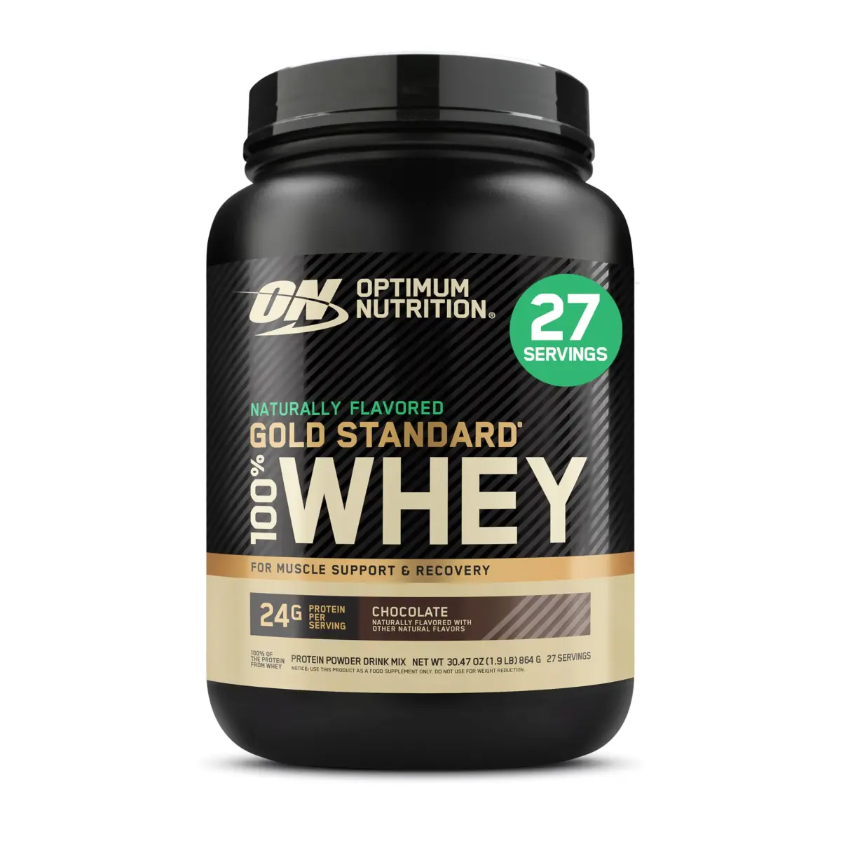 Optimum Nutrition Gold Standard 100% Whey Protein Powder Chocolate 907 g (2 LB) | 24g Protein Per Serving - main product image
