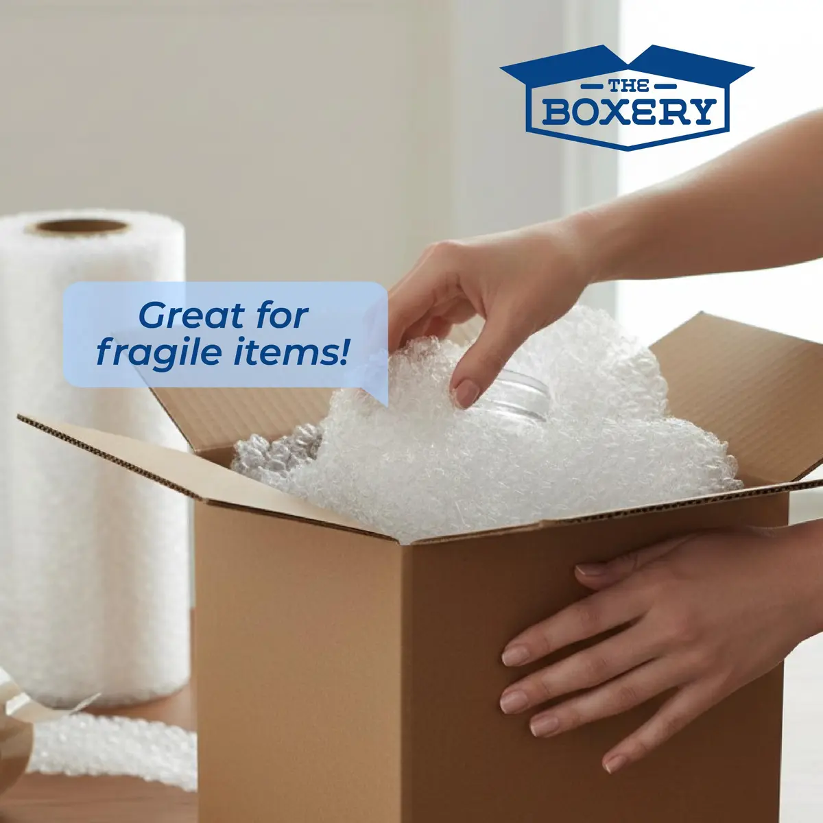 The Boxery Bubble Wrap Roll 12 inch x 175 ft | Perforated, Shock Absorbing Packing Material - view 5