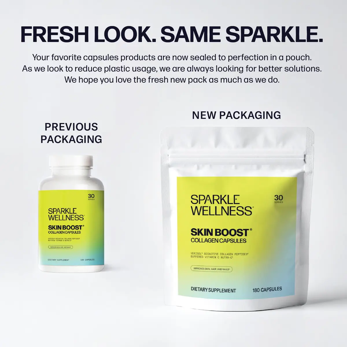 Sparkle Wellness VERISOL Collagen Peptides Capsules for Skin, Hair & Nails | 2500mg Collagen & Vitamin C, 180 Pills, 30 Days - view 4