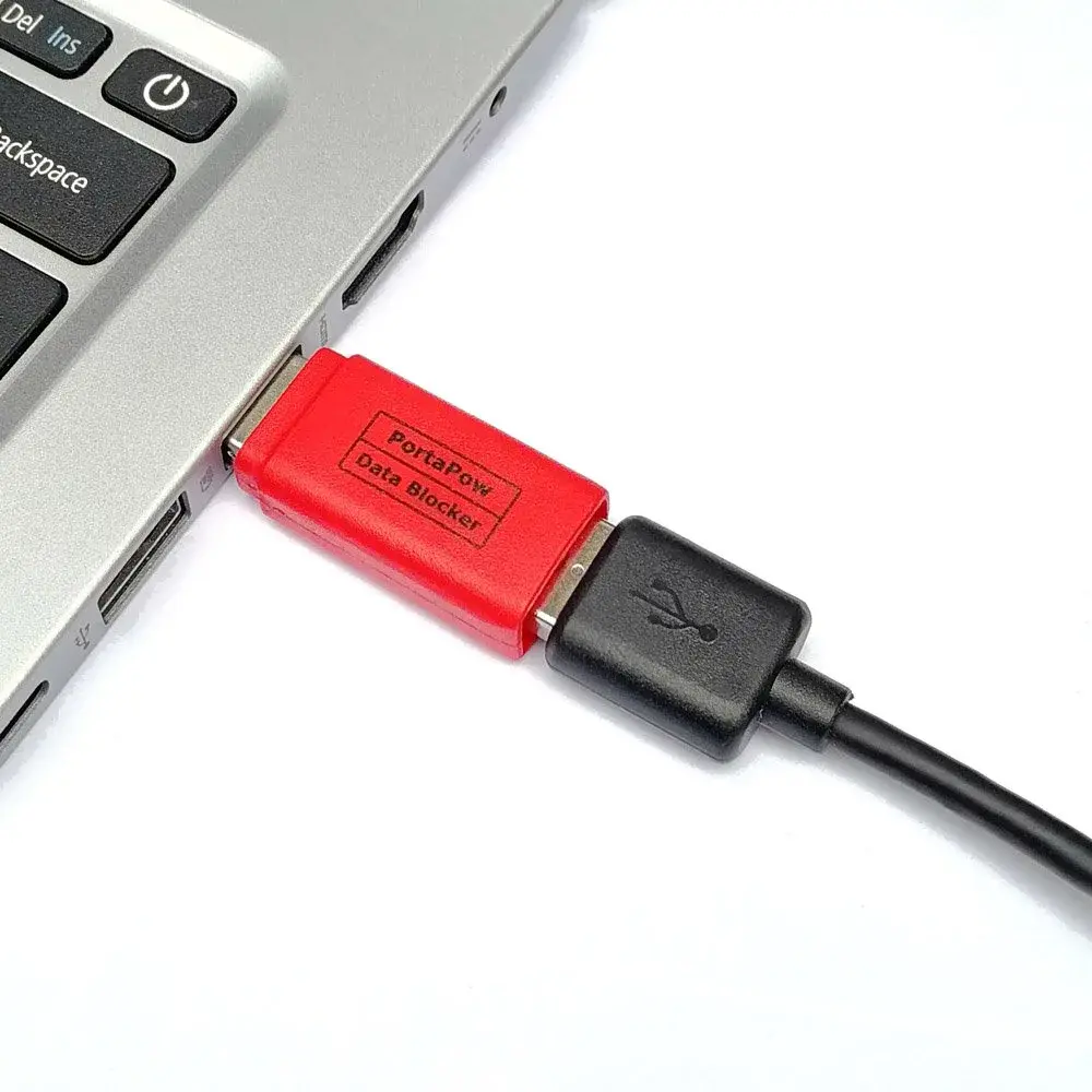 PortaPow USB Data Blocker Red 3cm (0.1 ft) | Protects Against Juice Jacking - view 5