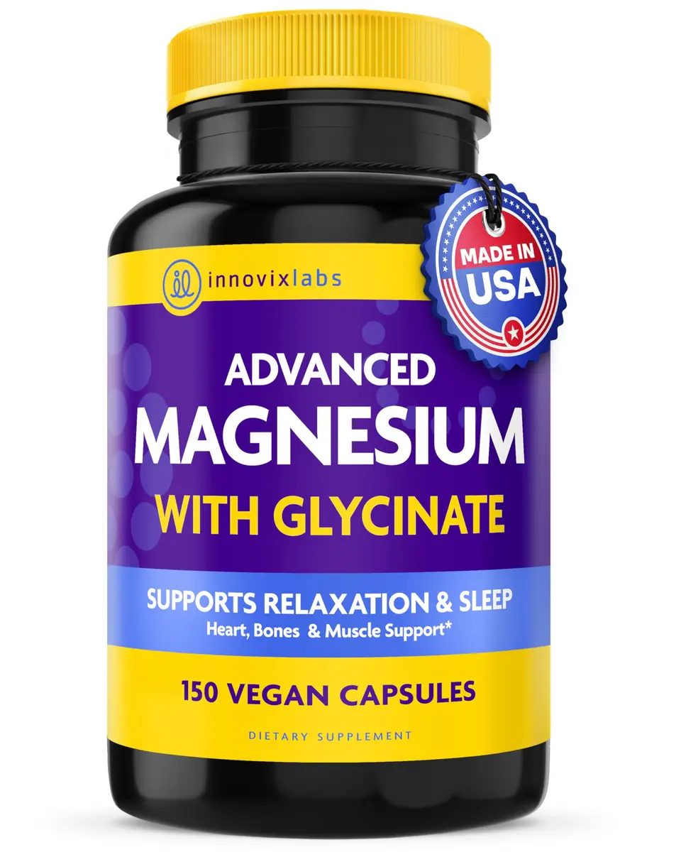 InnovixLabs 2in1 Magnesium Glycinate & Magnesium Malate 210mg | Supports Relaxation & Sleep, Vegan, 150 Capsules - main product image