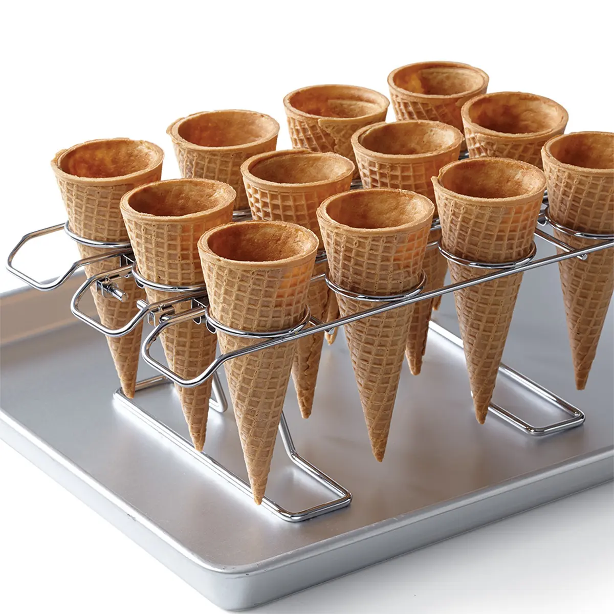 Wilton Cupcake Cones Baking Rack, 12-Cavity Ice Cream Cone Cupcakes Holder | Oven-Safe Steel Stand for Cupcake Cones - view 2