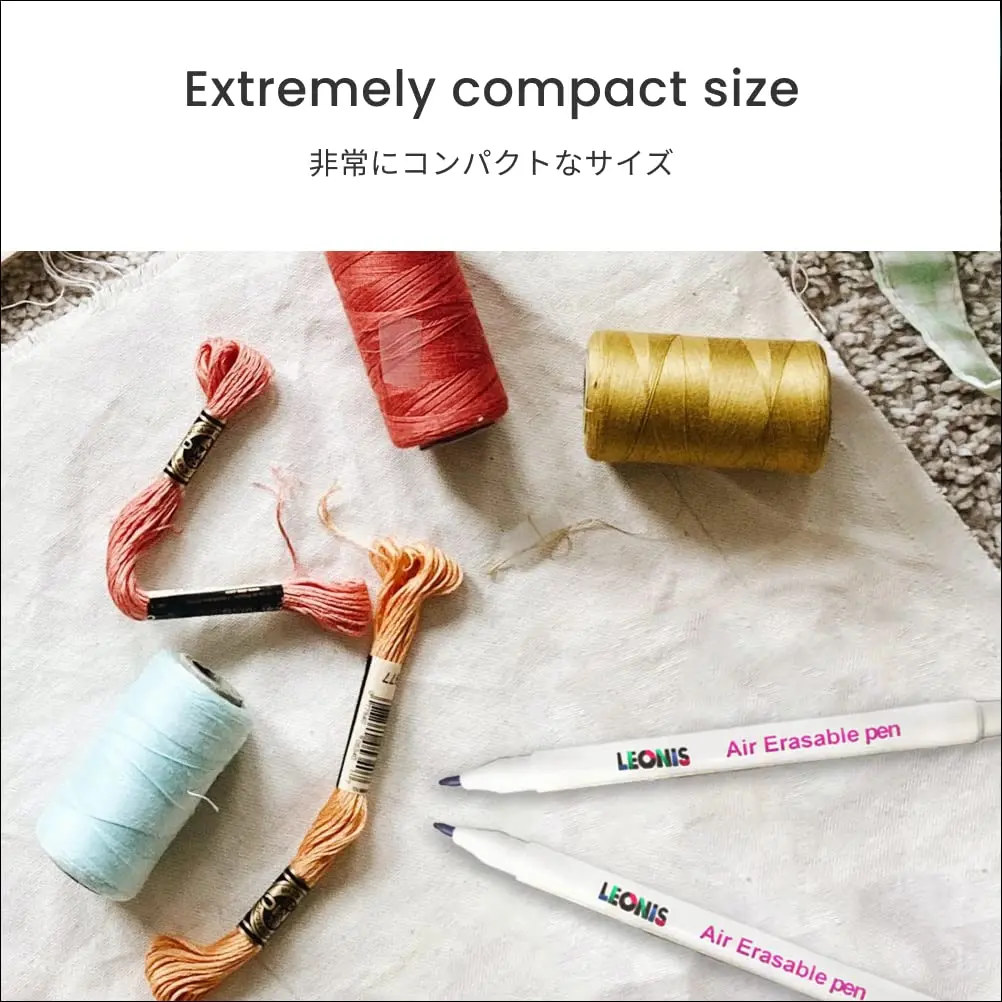 LEONIS Disappearing Ink Fabric Marking Pen Pink 5 Count Pack | Precise, Water Erasable, 500m Guarantee - view 8