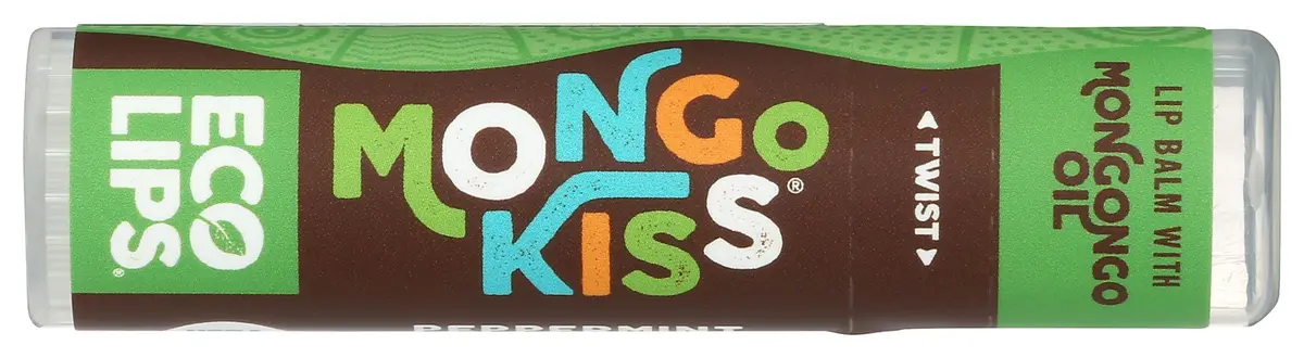Eco Lips Organic Mongo Kiss Peppermint Lip Balm 0.25 Oz | USDA Certified Organic, Natural & Gluten-Free - main product image