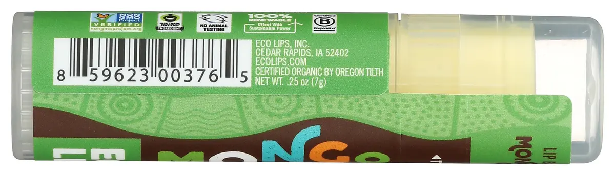 Eco Lips Organic Mongo Kiss Peppermint Lip Balm 0.25 Oz | USDA Certified Organic, Natural & Gluten-Free - view 7