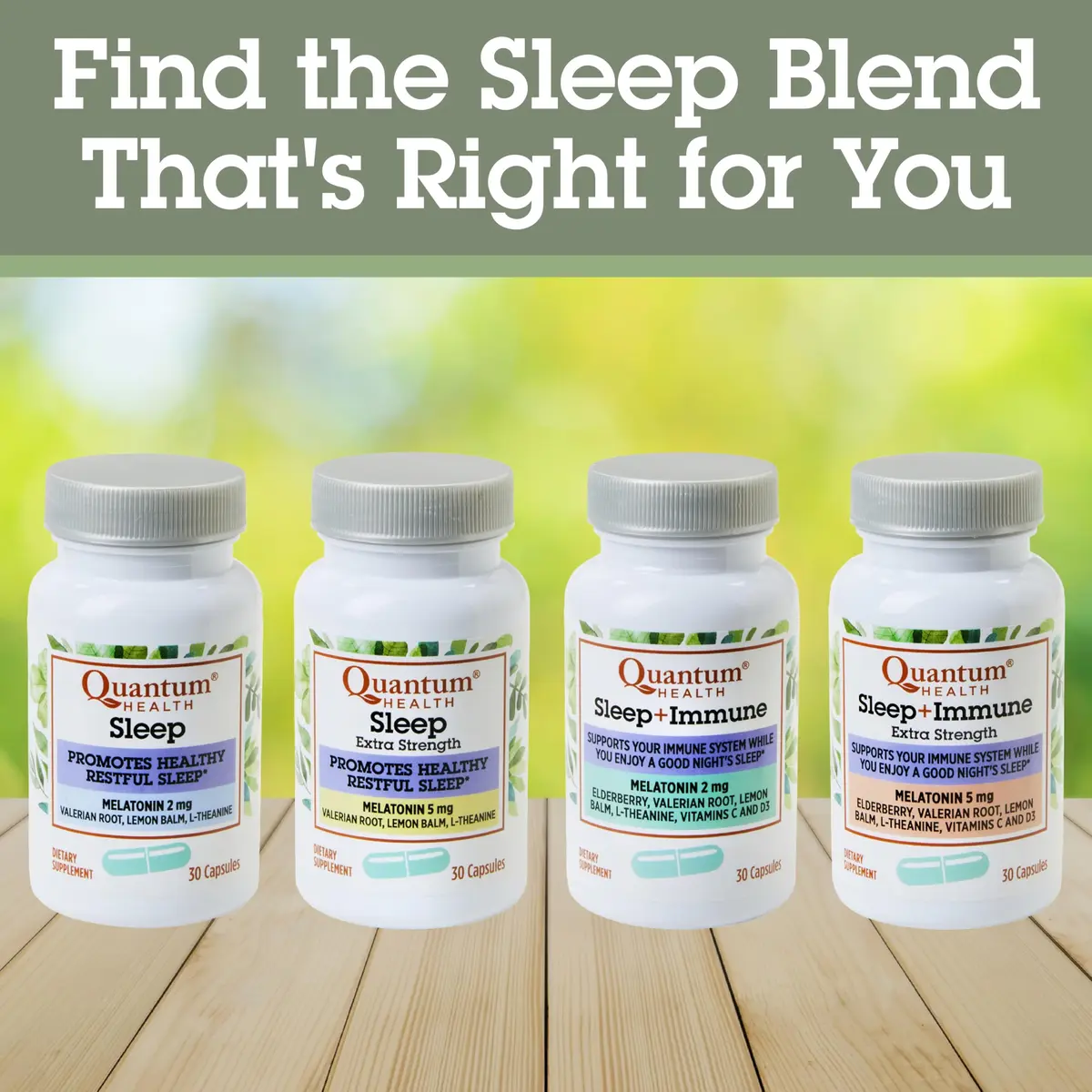Quantum Sleep Immune Melatonin 5mg Herbal Sleep Aid | Supports Rest & Immunity, 30 Capsules - view 7