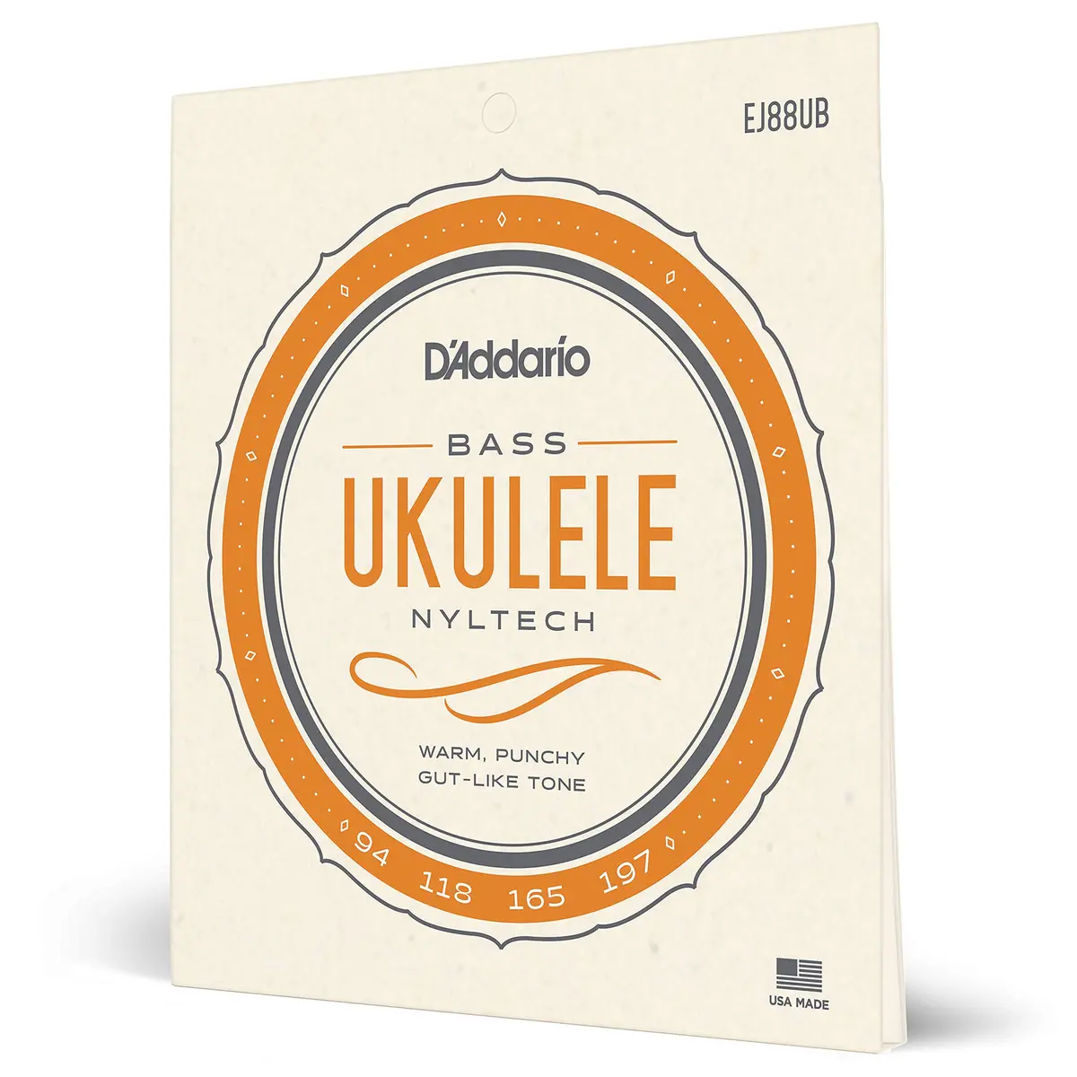 D'Addario Nyltech Bass Ukulele Strings EJ88UB - 4-String Set | Optimized for GCEA Tuning - main product image