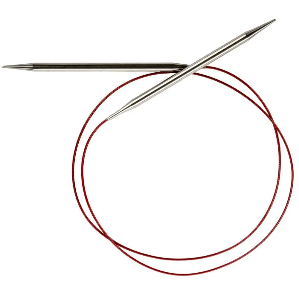 ChiaoGoo SS Red Lace Circular Knitting Needles 40-Inch | US 6 (4 mm) Stainless Steel - main product image