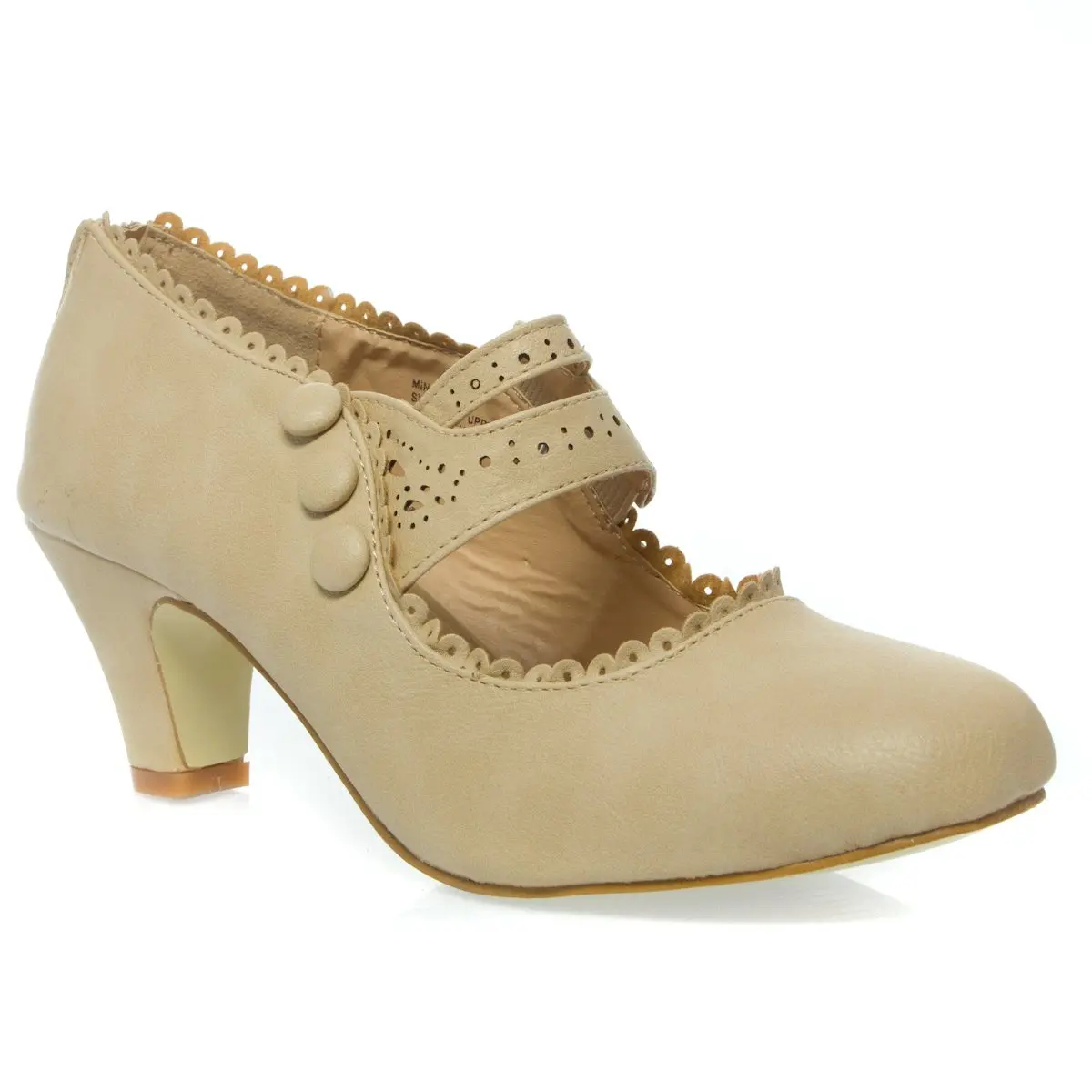 V-Luxury Womens 36-Mina4 Closed Toe Mary Jane High Heel Shoes, Nude, 6.5 | Fashionable & Comfortable - main product image