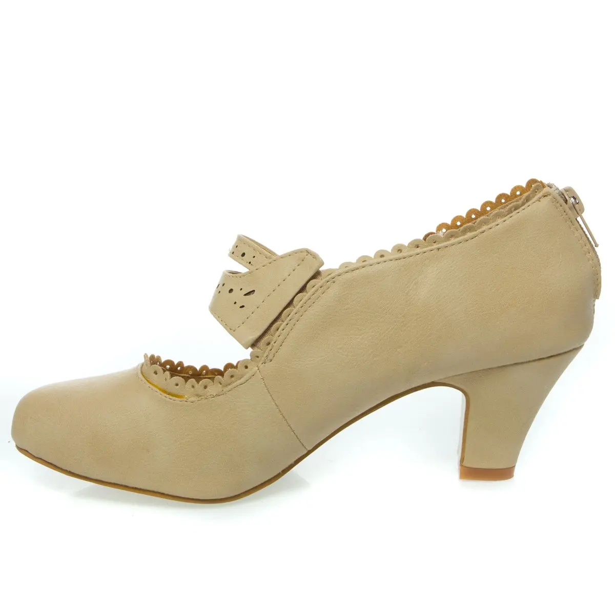 V-Luxury Womens 36-Mina4 Closed Toe Mary Jane High Heel Shoes, Nude, 6.5 | Fashionable & Comfortable - view 2