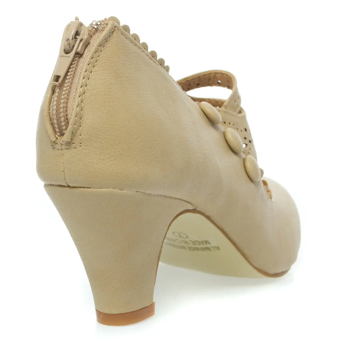 V-Luxury Womens 36-Mina4 Closed Toe Mary Jane High Heel Shoes, Nude, 6.5 | Fashionable & Comfortable - view 4