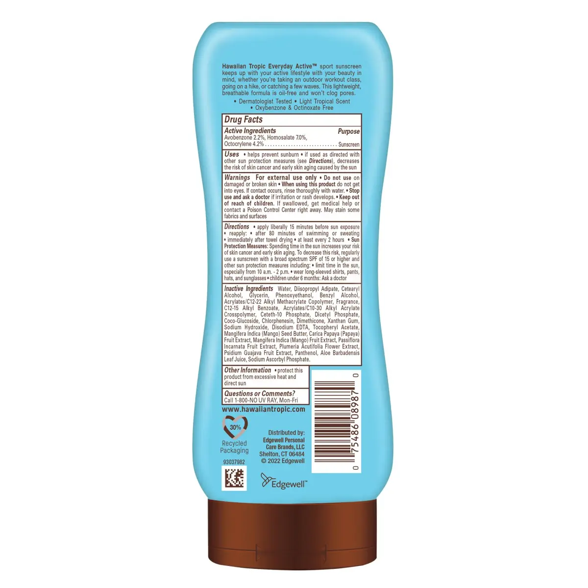 Hawaiian Tropic Island Sport Sunscreen Lotion SPF 30, 237ml (8 Fl Oz) | Broad Spectrum UVA/UVB Protection - view 8