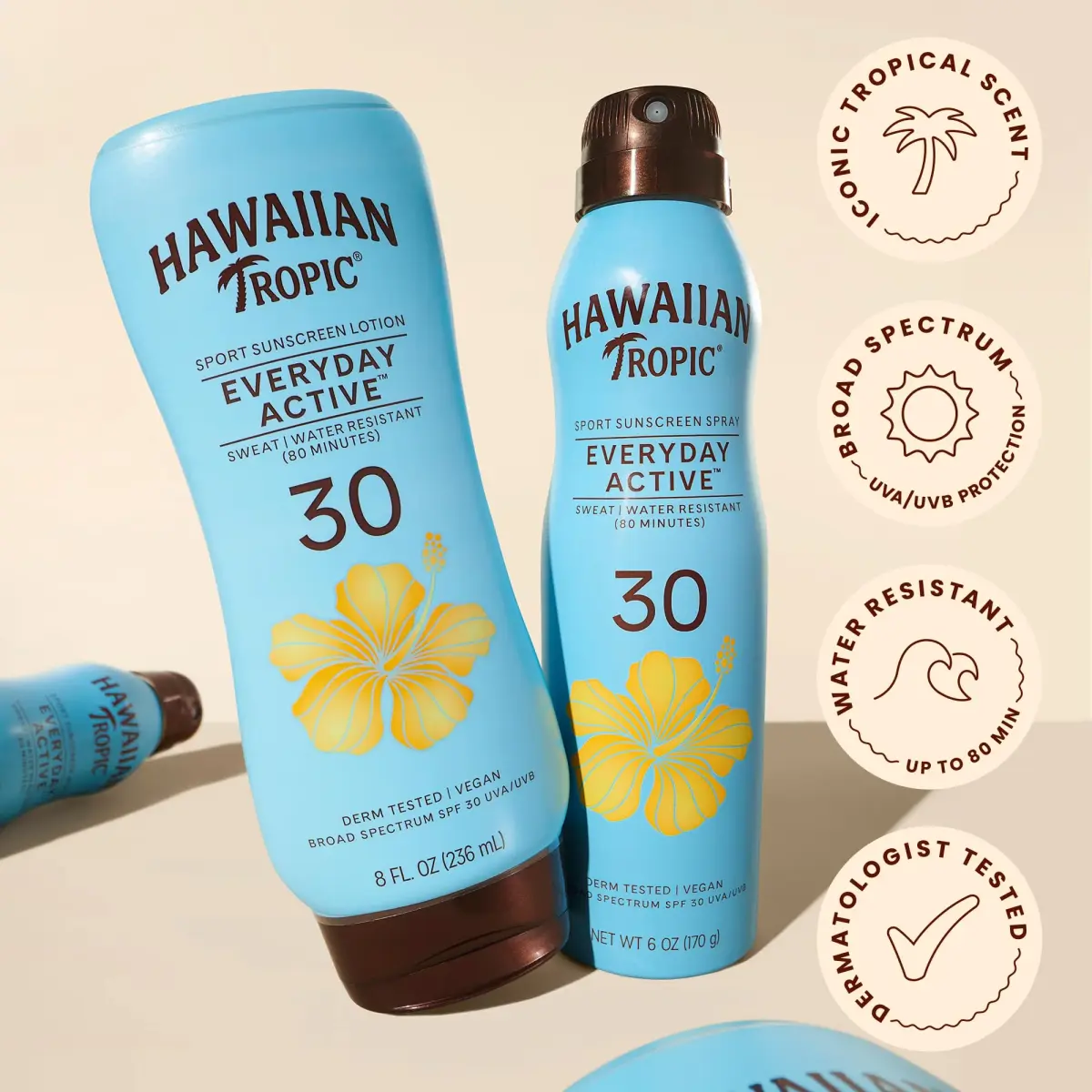 Hawaiian Tropic Island Sport Sunscreen Lotion SPF 30, 237ml (8 Fl Oz) | Broad Spectrum UVA/UVB Protection - view 4