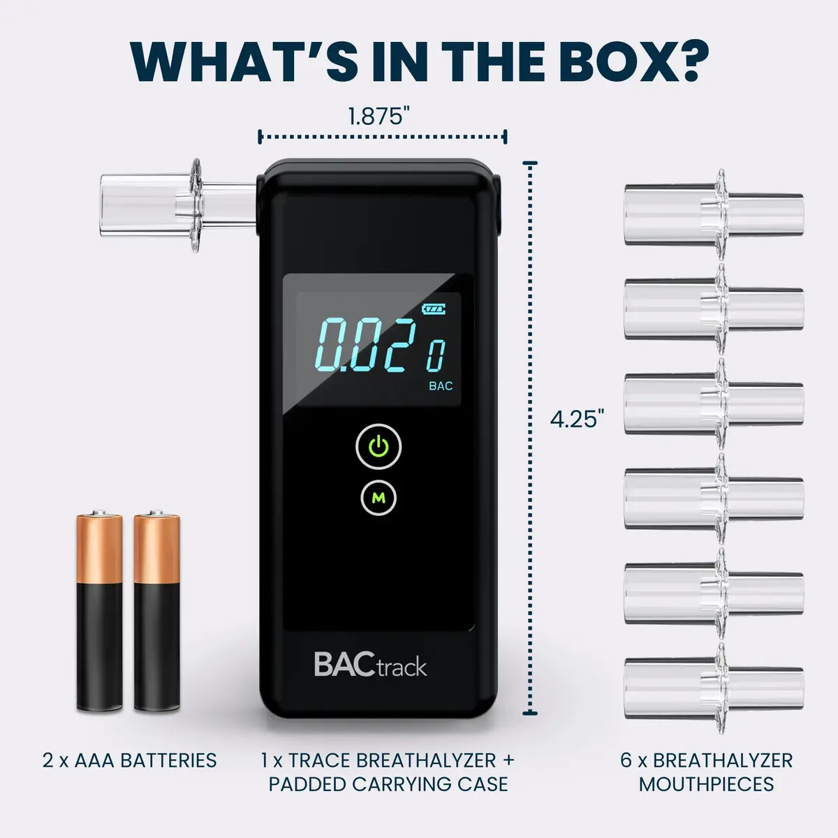 BACtrack Trace Breathalyzer | Police-Grade DOT & NHTSA Compliant | 0.19 lbs (84 g) | Includes 6 Mouthpieces - view 6