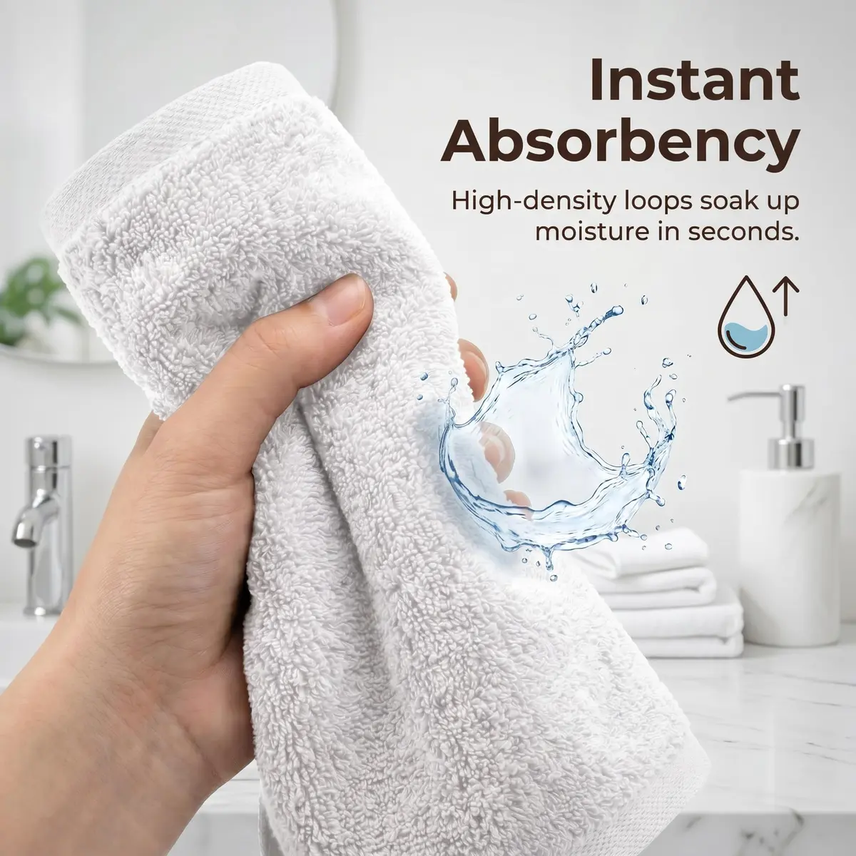 HUINI Microfiber Salon Towels, White, 12 Pack, 14 x 30 in (35.56cm x 76.2cm) | Absorbent & Durable for Hair Drying - view 3