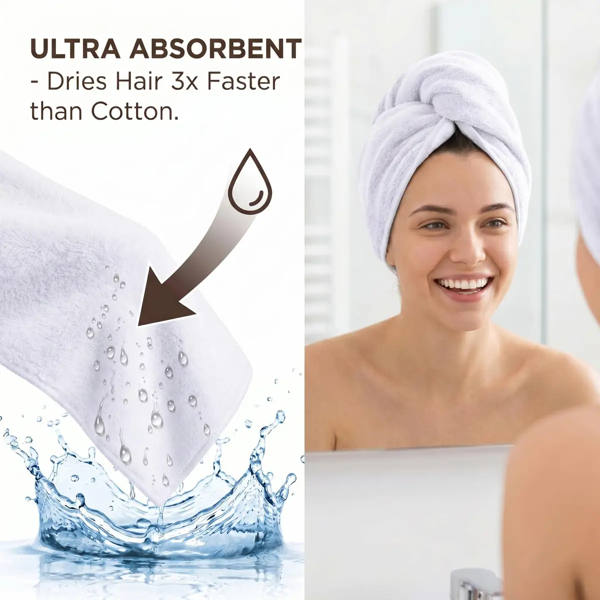 HUINI Microfiber Salon Towels, White, 12 Pack, 14 x 30 in (35.56cm x 76.2cm) | Absorbent & Durable for Hair Drying - view 4