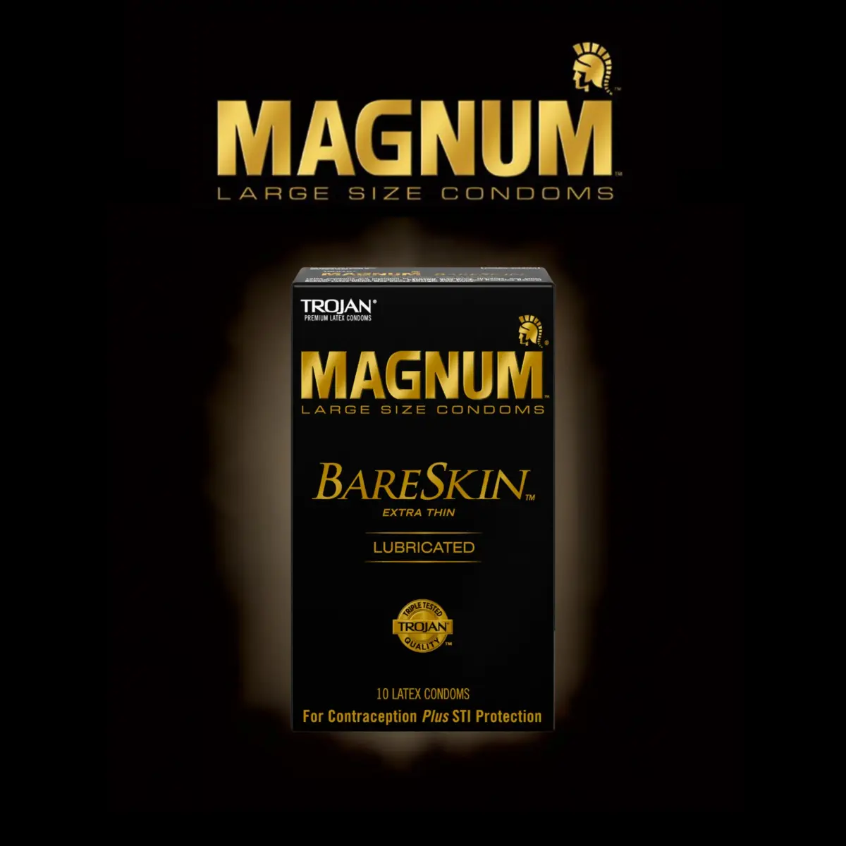 Trojan Magnum Bareskin Large Size Condoms 10 Count | Thinnest Magnum for Heightened Sensitivity - view 6