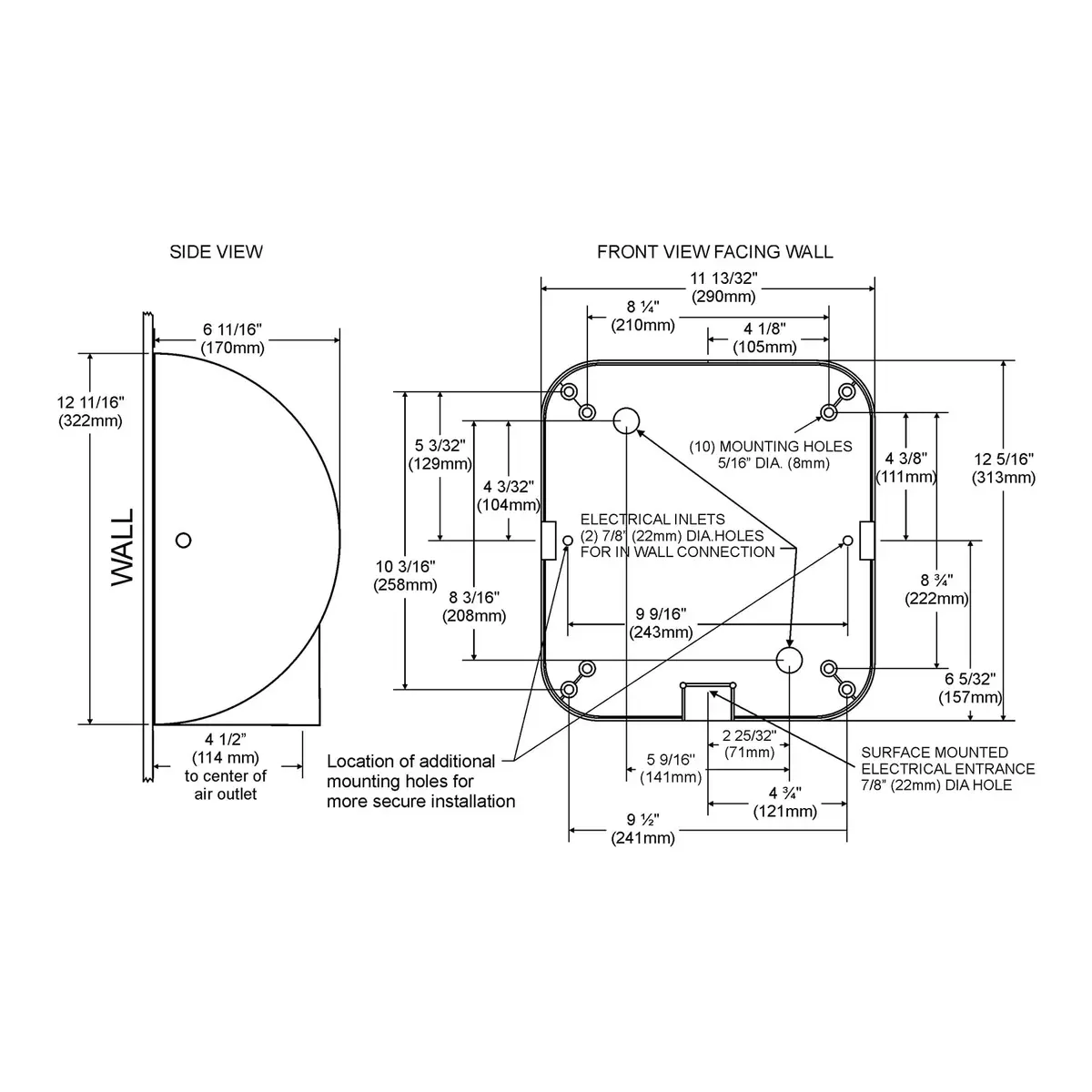 XLERATOR XL-BW-ECO-1.1N Hand Dryer 208-277V No Heat Energy Efficient - view 6