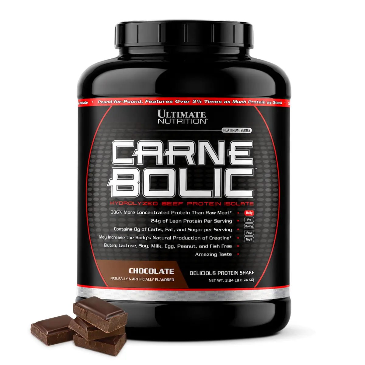 Ultimate Nutrition CarneBOLIC Beef Protein Isolate, Chocolate, 4 lb | Hydrolyzed Beef Protein for Muscle & Power - main product image
