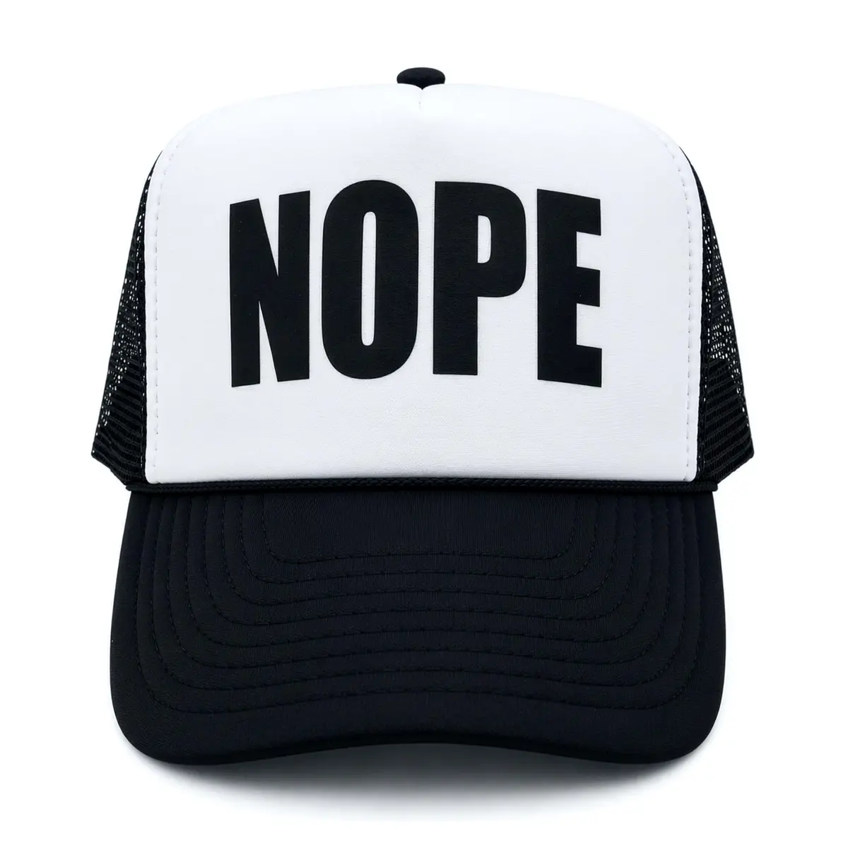 SA106 Mens Nope Ironic Funny Slogan Hipster Snap Back Cap Cotton Mesh Trucker Hat | Casual Sarcastic Style (70-120 chars) - main product image