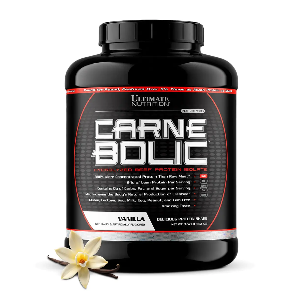 Ultimate Nutrition CarneBOLIC Hydrolyzed Beef Protein Isolate, Vanilla, 4 lb | 24g Protein, Dairy-Free, Zero Carb - main product image