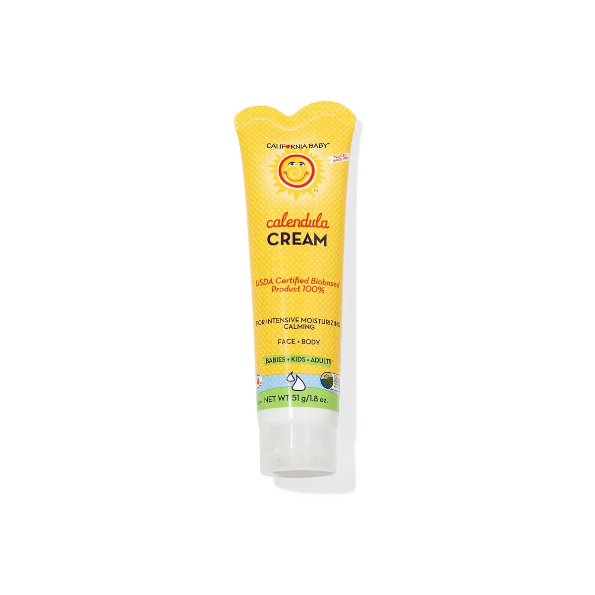California Baby Calendula Cream | 100% Plant-Based Moisturizer | Lavender Baby Lotion | Face Moisturizer For Dry Skin | Hypoallergenic | 1.8 oz / 51g - main product image