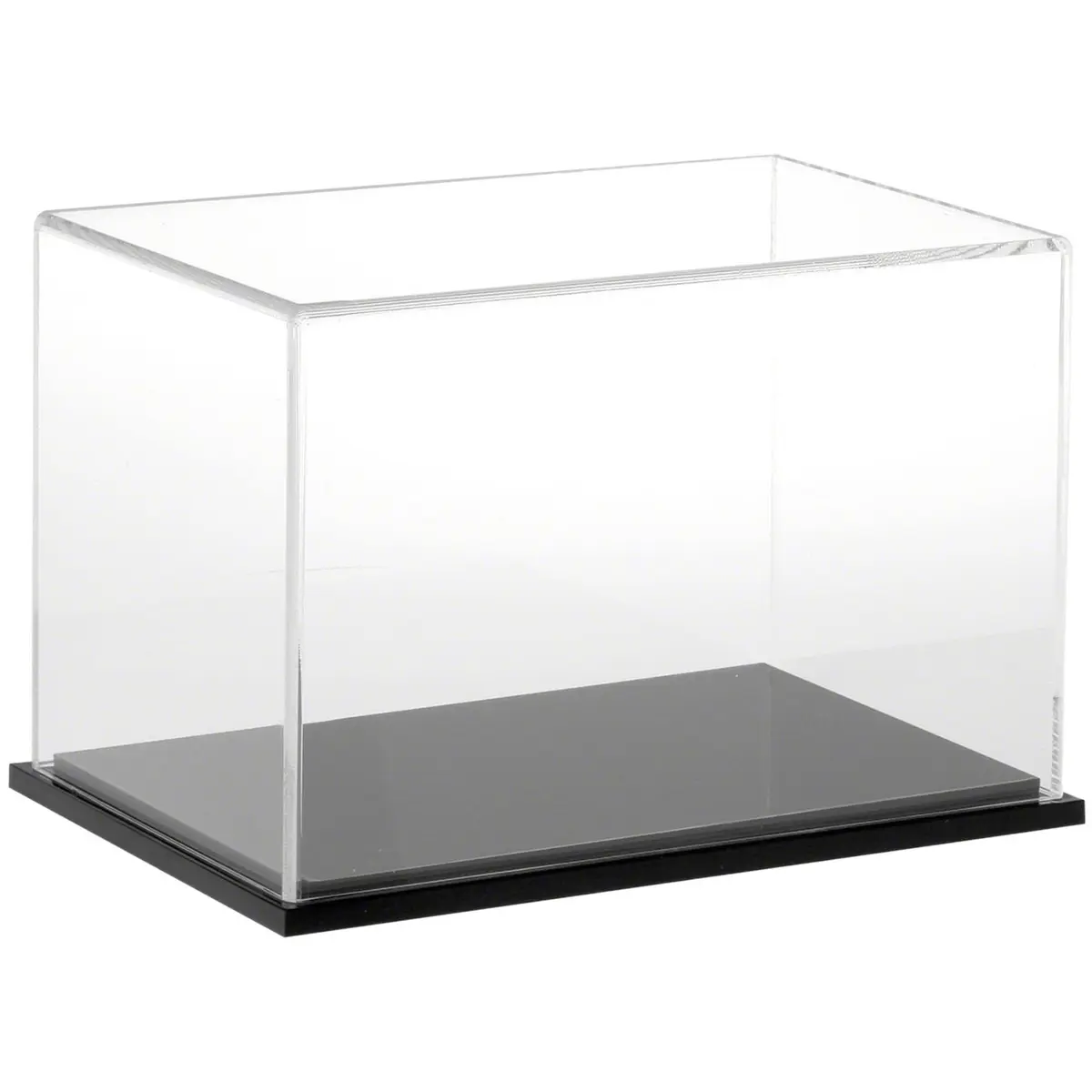 Plymor Clear Acrylic Display Case with Black Base 9" W x 6" D x 6" H | Modern Showcase for Collectibles - main product image