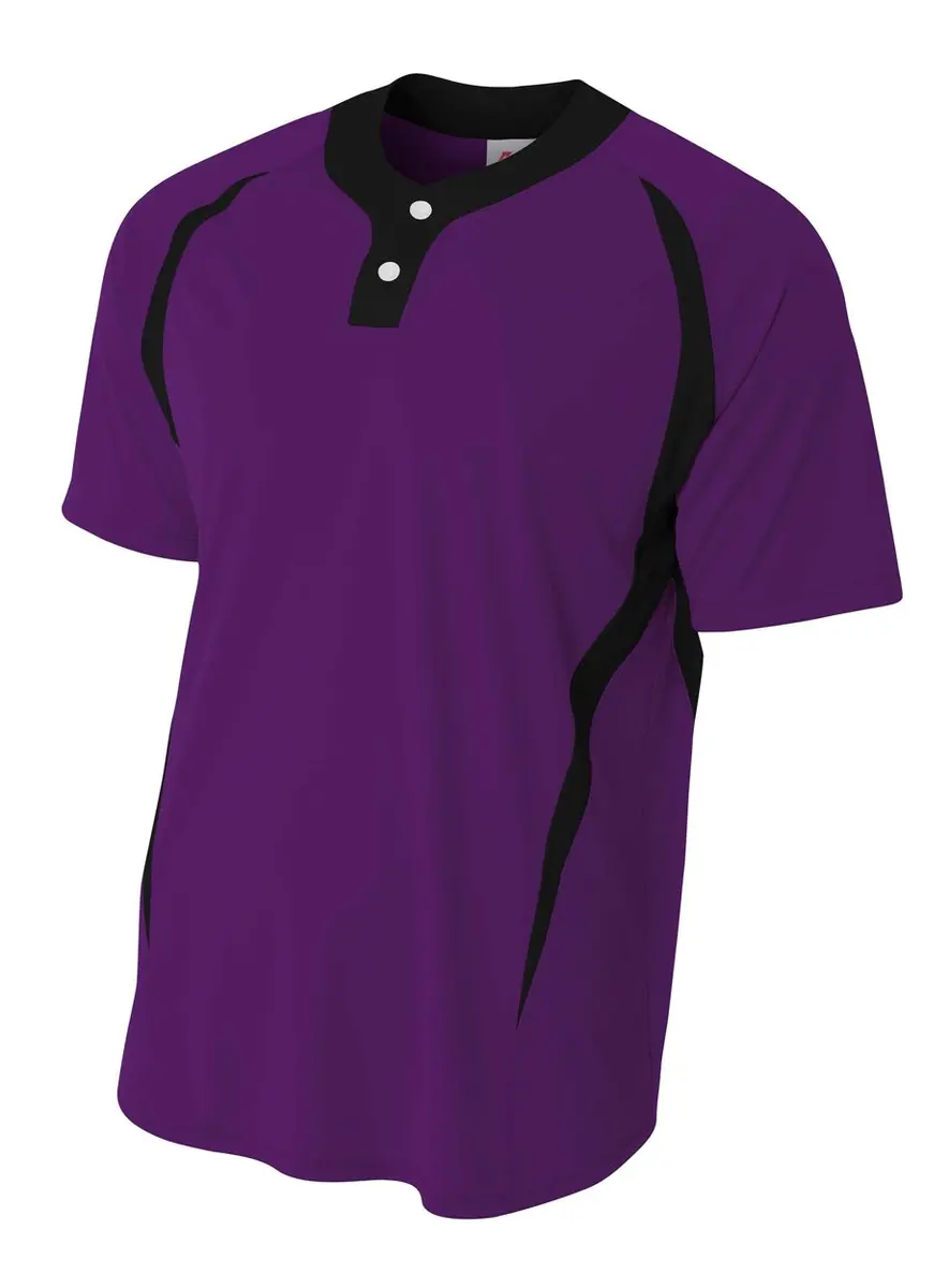 A4 Casual 2-Button Color Block Henley Sportswear, Large | Moisture-Wicking, Durable - main product image