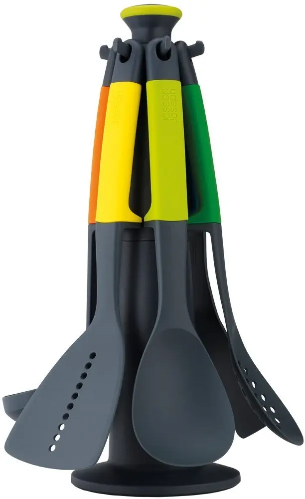 Joseph Joseph Carousel Nylon Kitchen Utensil Set with Rotating Stand | 6 Non-Stick Tools, Multicolor - main product image