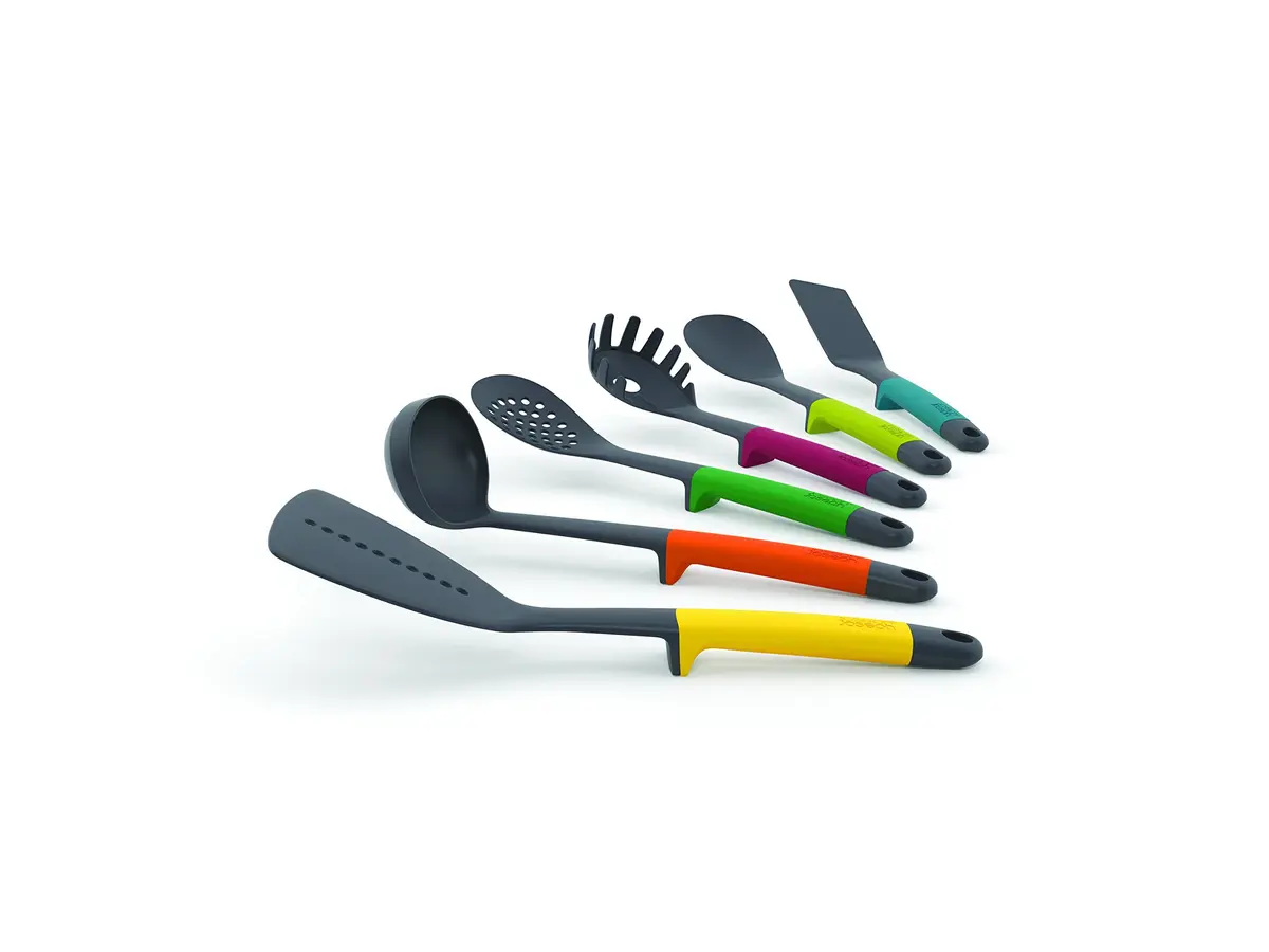 Joseph Joseph Carousel Nylon Kitchen Utensil Set with Rotating Stand | 6 Non-Stick Tools, Multicolor - view 3