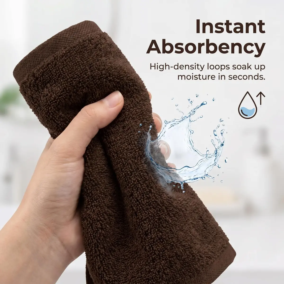HUINI Microfiber Salon Towels, Brown, 12 Pack, 14 x 30 in | Ultra-Soft & Absorbent Hair Drying Towels - view 3