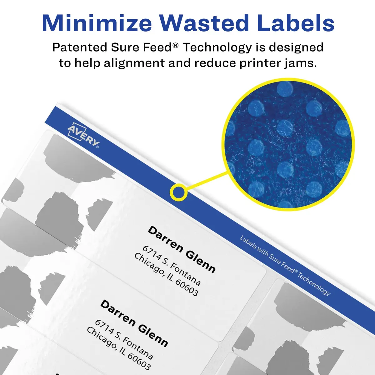 Avery Mailing Address Labels Laser Printers 1,400 Labels 1-1/3 x 4 Permanent Adhesive 5 Packs - view 2