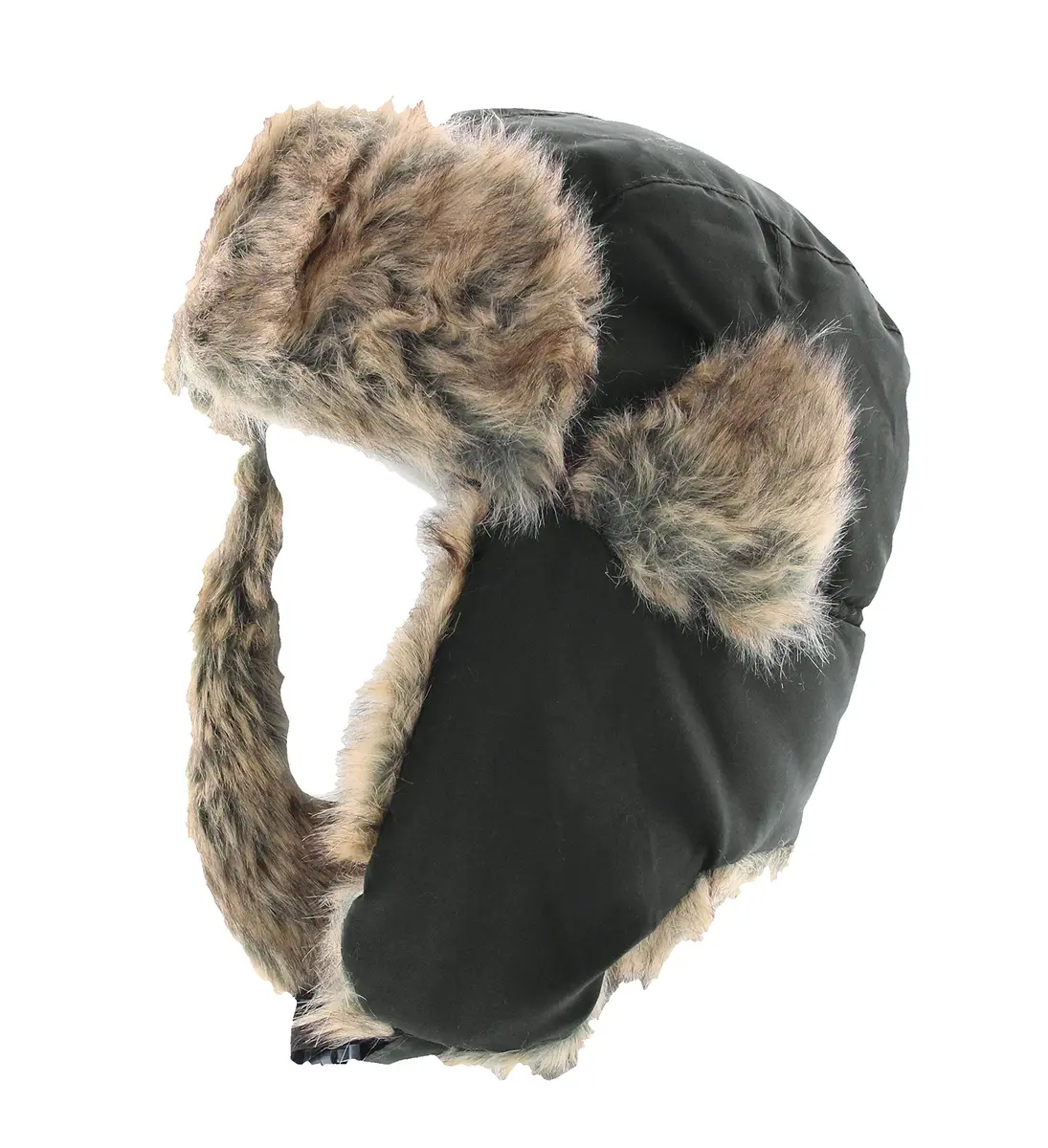 Milani Solid Color City Aviator Trapper Style Hunting Ear Flap Hat with Strap (Olive) | Winter Aviator Hat for Men - main product image