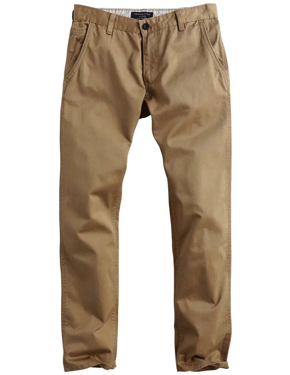 Match Men's Tapered Flat Front Casual Chino Pants (38, Khaki) | Breathable 100% Cotton for Daily Comfort - view 2