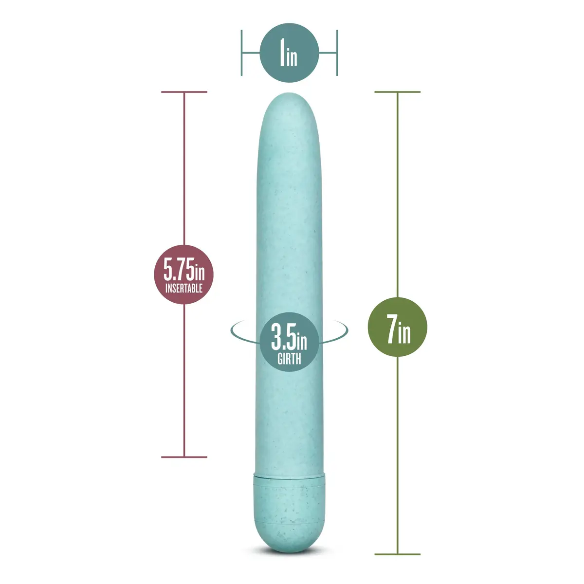 Blush Gaia® Eco 7" Slim Quiet Vibrator | Sustainable Pleasure - view 3